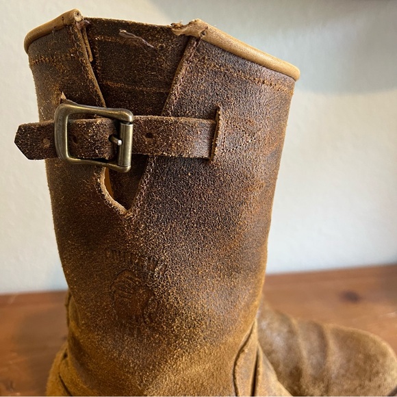 VTG Chippewa Brown Bomber Jacket Suede Engineer Boots Mens 11D Made USA 27911 - Picture 9 of 13